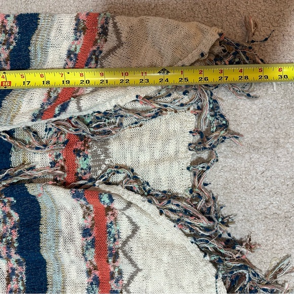 American Rag Cie Striped Fringe Open Cardigan Boho Sweater Women’s Size XS - Picture 9 of 10